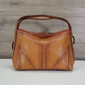 Vicenzo Tan/Brown Leather Shoulder Bag